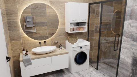 SZAFKA ŁAZIENKOWA NA PRALKE POLA NP - BIEL