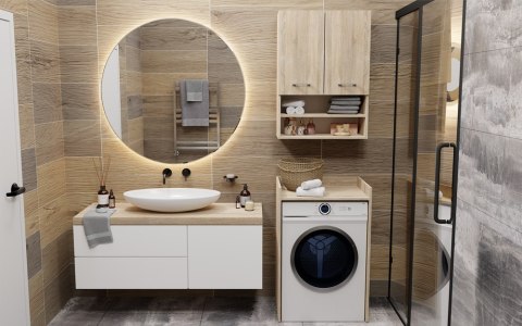 SZAFKA ŁAZIENKOWA NA PRALKE POLA NP - DĄB SONOMA