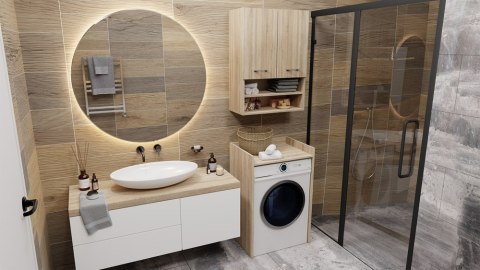 SZAFKA ŁAZIENKOWA NA PRALKE POLA NP - DĄB SONOMA