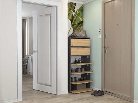 SZAFKA NA BUTY MODO ANTRACYT / DĄB ARTISAN