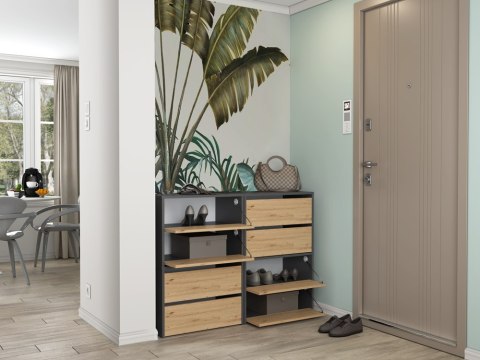 SZAFKA NA BUTY MODO ANTRACYT / DĄB ARTISAN