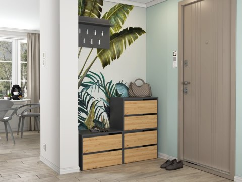 SZAFKA NA BUTY MODO ANTRACYT / DĄB ARTISAN