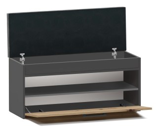 SZAFKA NA BUTY PARMA SIEDZISKO SCHOWEK ANTRACYT / DĄB ARTISAN