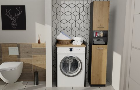 SZAFKA NA PRALKE POLA NP - ANTRACYT/DĄB ARTISAN