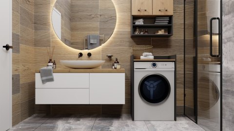 SZAFKA NA PRALKE POLA NP - ANTRACYT/DĄB ARTISAN