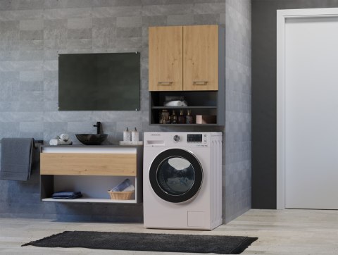 SZAFKA NAD PRALKE POLA MINI DK ANTRACYT - DĄB ARTISAN