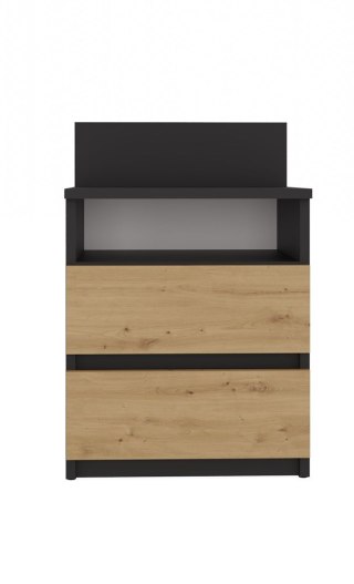 SZAFKA NOCNA MALWA M1 - ANTRACYT / DĄB ARTISAN