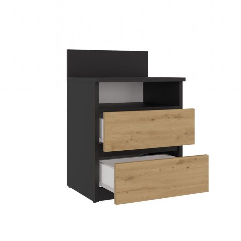 SZAFKA NOCNA MALWA M1 - ANTRACYT / DĄB ARTISAN