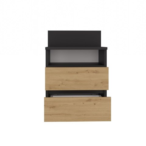 SZAFKA NOCNA MALWA M1 - ANTRACYT / DĄB ARTISAN