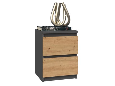 SZAFKA NOCNA MALWA M2 - ANTRACYT / DĄB ARTISAN