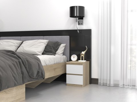 SZAFKA NOCNA MALWA M2 - DĄB SONOMA/BIEL