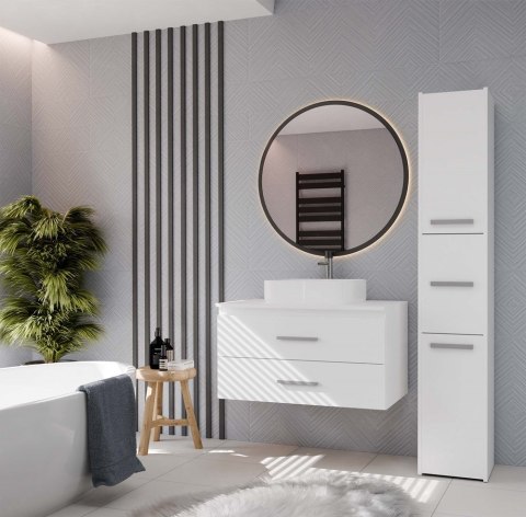 SZAFKA POD UMYWALKĘ NEL 80 ŁAZIENKOWA BIAŁA WISZĄCA 2 SZUFLADY