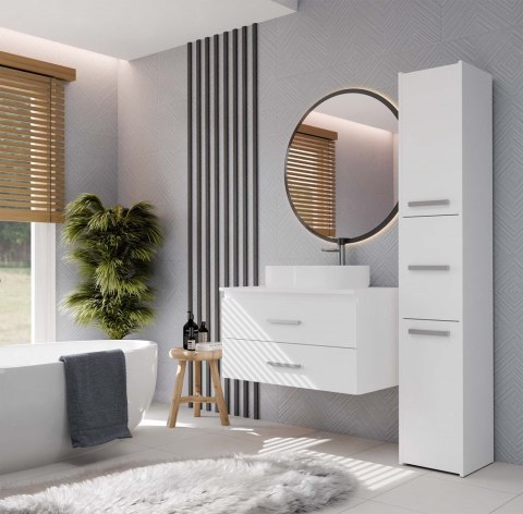 SZAFKA POD UMYWALKĘ NEL 80 ŁAZIENKOWA BIAŁA WISZĄCA 2 SZUFLADY