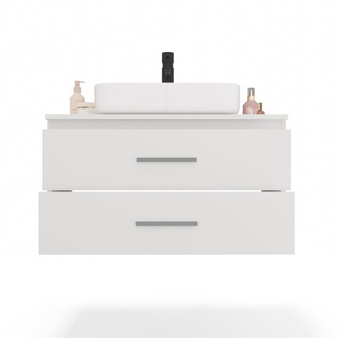 SZAFKA POD UMYWALKĘ NEL 80 ŁAZIENKOWA BIAŁA WISZĄCA 2 SZUFLADY
