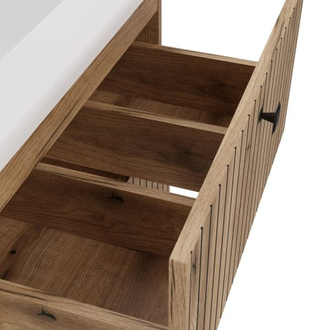 SZAFKA POD UMYWALKĘ TIGO 60 2S DĄB EVOKE 2 SZUFLADY RYFLOWANY FRONT WISZĄCA