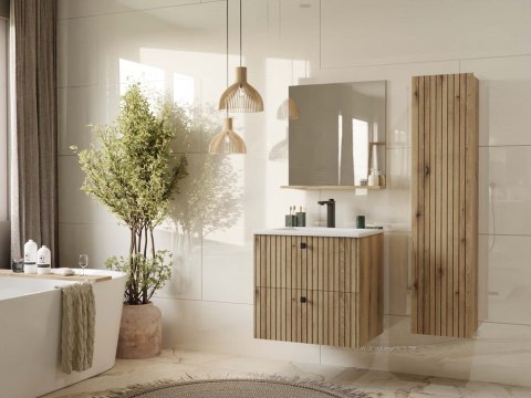 SZAFKA POD UMYWALKĘ TIGO 60 2S DĄB EVOKE RYFLOWANY FRONT + UMYWALKA
