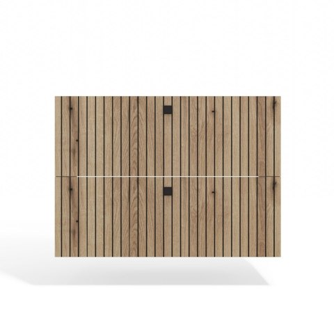 SZAFKA POD UMYWALKĘ TIGO 80 2S DĄB EVOKE 2 SZUFLADY RYFLOWANY FRONT WISZĄCA