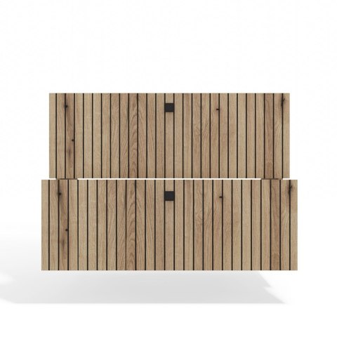 SZAFKA POD UMYWALKĘ TIGO 80 2S DĄB EVOKE 2 SZUFLADY RYFLOWANY FRONT WISZĄCA