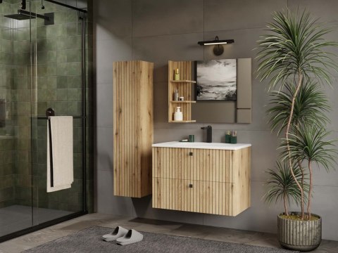 SZAFKA POD UMYWALKĘ TIGO 80 2S DĄB EVOKE RYFLOWANY FRONT + UMYWALKA