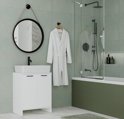 Słupek Łazienkowy Szafka NINA 2DUM BIAŁY 2 Drzwi Półki Regał Pod Umywalkę