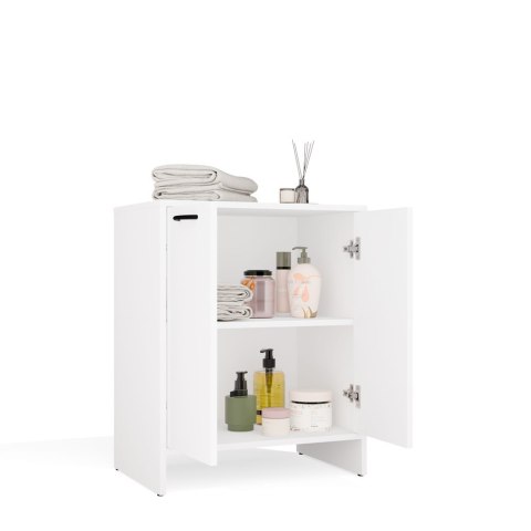 Słupek Łazienkowy Szafka NINA 2DUM BIAŁY 2 Drzwi Półki Regał Pod Umywalkę