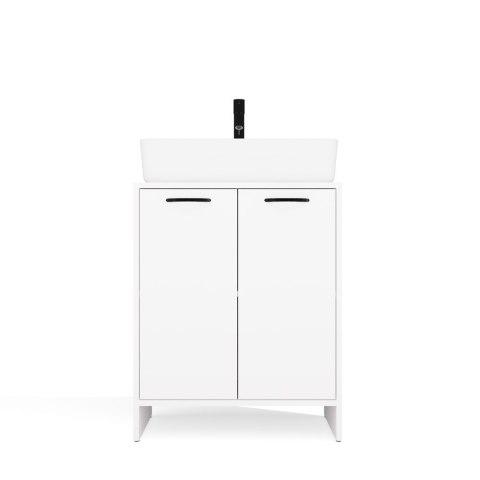 Słupek Łazienkowy Szafka NINA 2DUM BIAŁY 2 Drzwi Półki Regał Pod Umywalkę