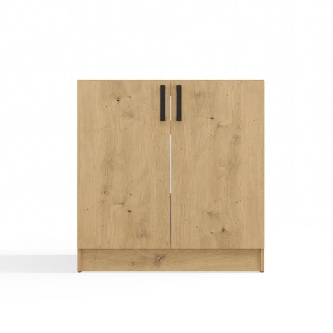 Szafka Kuchenna Pod Zlewozmywak 80 cm Stojąca Dolna Dwudrzwiowa Dąb Artisan
