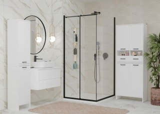 Szafka Łazienkowa NINA 1K1D BIAŁA Regał Słupek 1 Kosz Na Pranie 3 Półki Do Łazienki