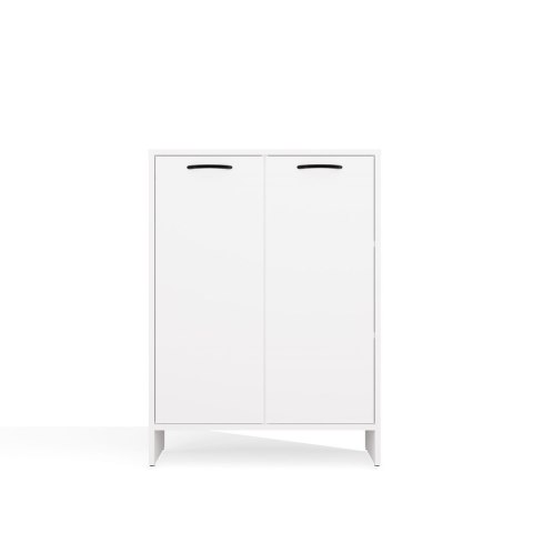 Szafka Łazienkowa NINA 1K1D BIAŁA Regał Słupek 1 Kosz Na Pranie 3 Półki Do Łazienki