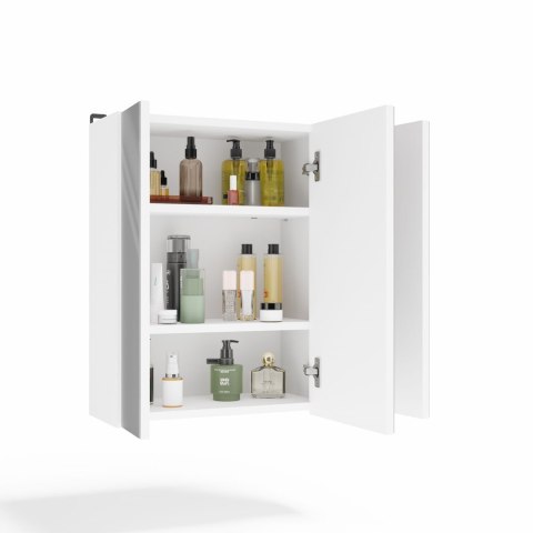 Szafka łazienkowa wisząca z lustrem POLA nad umywalkę - biały matowy