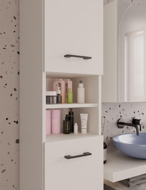 Szafka Łazienkowa Słupek 32 cm MARBELA 1.0 Regał Słupek 2 Drzwi KASZMIR BEŻ