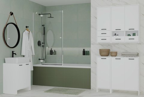 Szafka łazienkowa wisząca NINA 3 półki 2 Szuflady - biały matowy