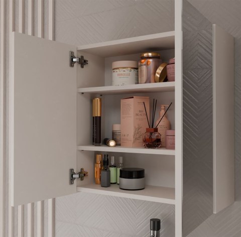 Szafka łazienkowa wisząca z lustrem POLA nad umywalkę - kaszmir