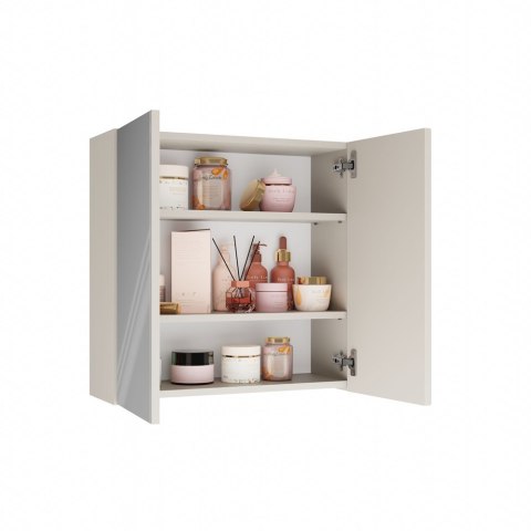 Szafka łazienkowa wisząca z lustrem POLA nad umywalkę - kaszmir