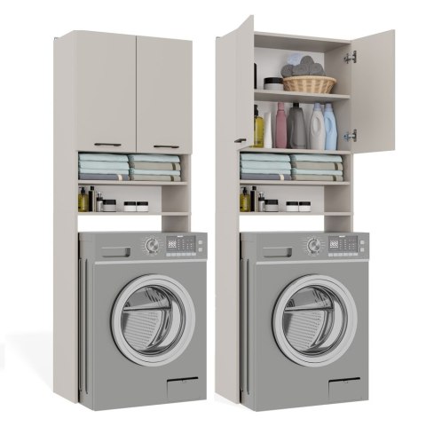 Szafka łazienkowa nad pralkę POLA z półkami - kaszmir