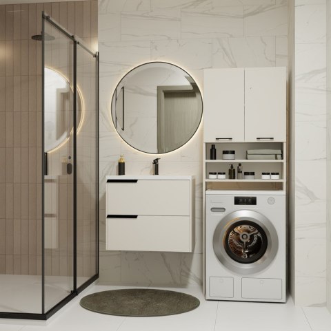 Szafka łazienkowa nad pralkę POLA z półkami - kaszmir