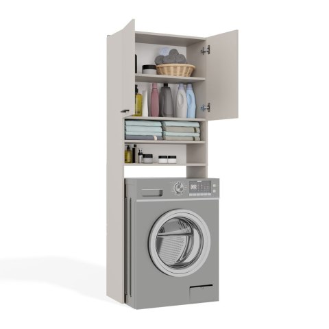 Szafka łazienkowa nad pralkę POLA z półkami - kaszmir