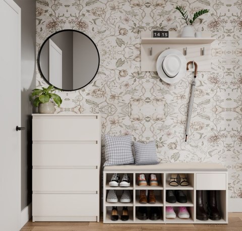 Szafka na buty otwarta do przedpokoju TALLIN - kaszmir