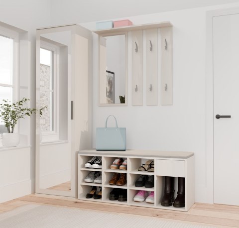 Szafka na buty otwarta do przedpokoju TALLIN - kaszmir