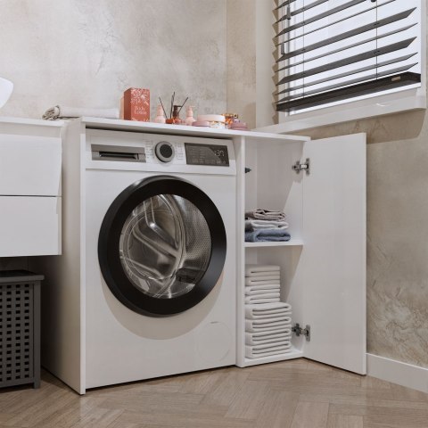 Szafka Na Pralkę Łazienkowa Z Szafką Z Drzwiami POLA NP 1D BIEL 2 Półki