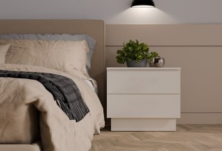 Szafka Nocna AMBER 2S Stolik Nocny 2 Szuflady Do Sypialni KASZMIR Beż