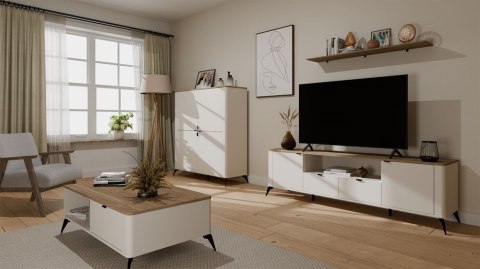 Szafka RTV CORDOBA 2 Szuflady - mix kaszmir / dąb castello