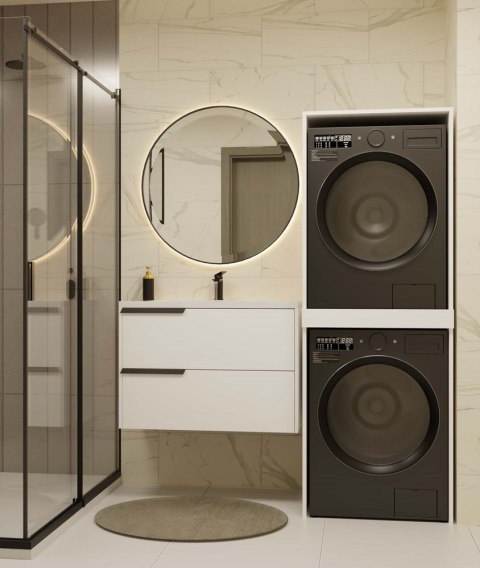 Szafka na Pralkę i Suszarkę POLA TWIN Biała