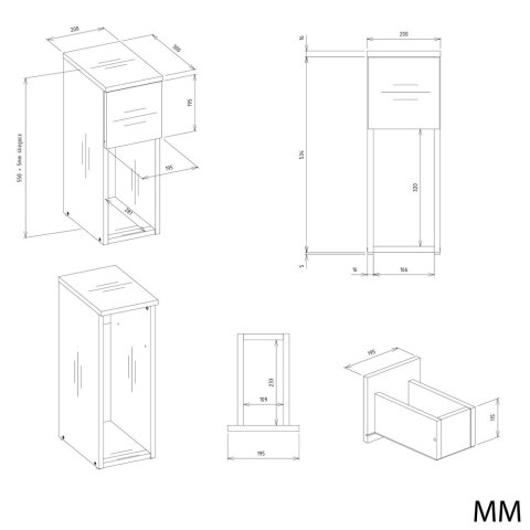 Szafka nocna GALAX 20/1S ANTRACYT ARTISAN