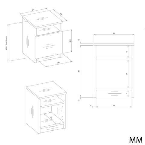 Szafka nocna GALAX 30/1D BIEL-ARTISAN