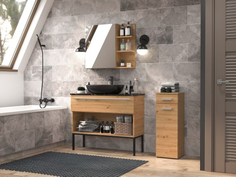 Szafka Łazienkowa 30cm Z Szufladą I Półkami Regał Łazienkowy Dąb Artisan