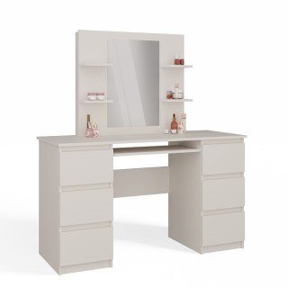 Toaletka Kosmetyczna Z Lustrem Do Makijażu Zestaw MARINA 4P + KUBA Biurko KASZMIR