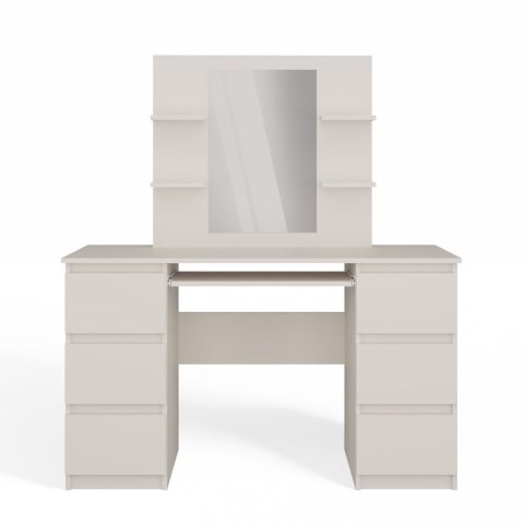 Toaletka Kosmetyczna Z Lustrem Do Makijażu Zestaw MARINA 4P + KUBA Biurko KASZMIR