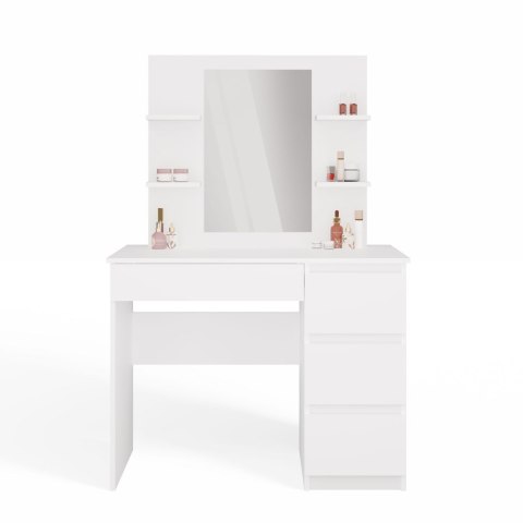 Toaletka MARINA 4P LUSTRO MIJAS PRAWE 4 Szuflady 4 Półki BIAŁA Do Sypialni