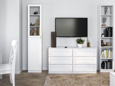 WITRYNA 40CM PAFOS BIAŁY SZYBA HDF KOMPLET